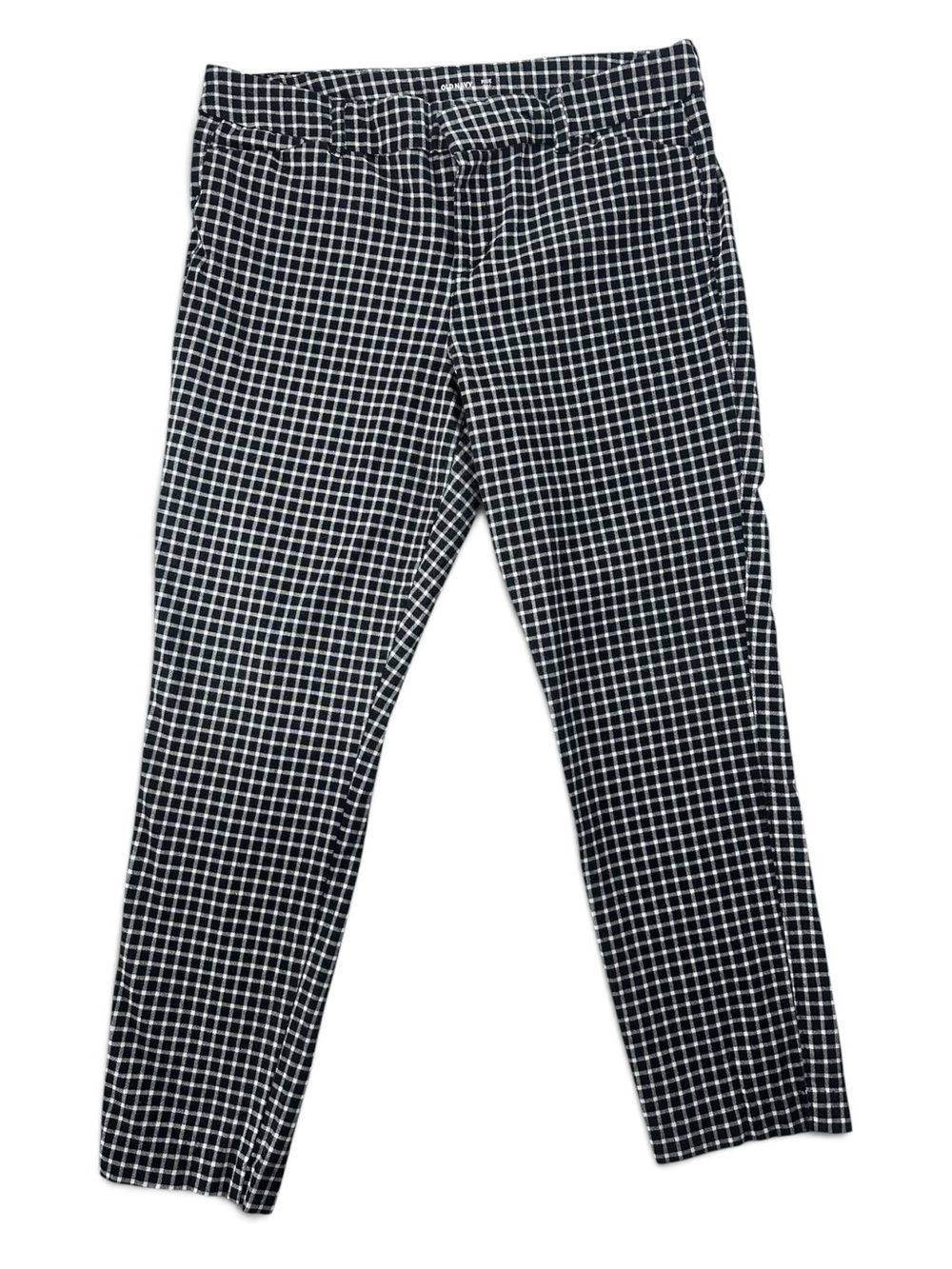 Old Navy Black & White Grid Stretch Chinos
